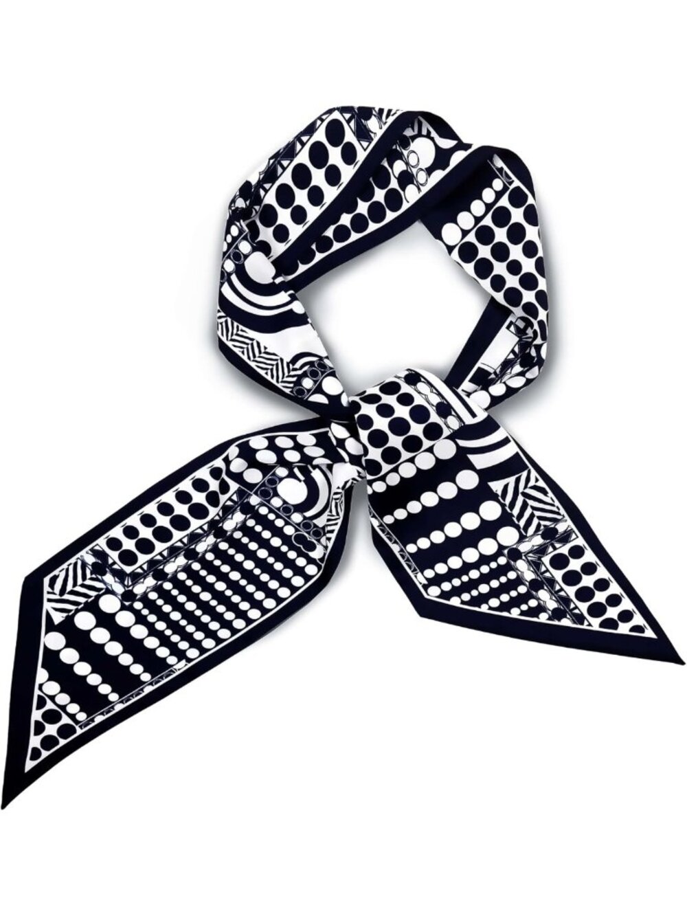 59" Long Skinny Scarf Belt - Silk-Like Twill, Versatile Hair & Neck Wrap